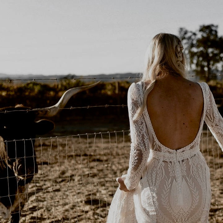 Queen Jennifer Queen Bridal Boho Wedding Dress – QUEEN BRIDAL