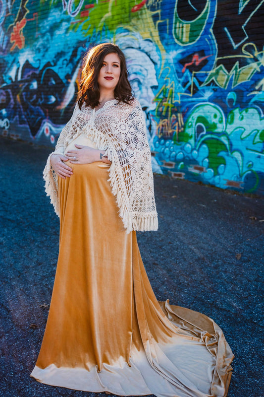 Velvet and Lace Photography Gown
