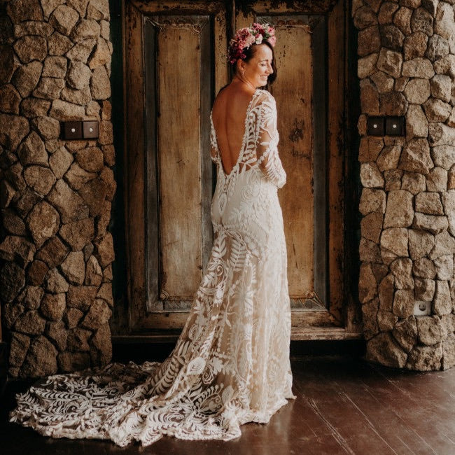 Queen Sommer | Queen Bridal | Boho Wedding Dresses Custom Liner Color / 2 Queen Sommer | Queen Bridal | Boho Wedding Dresses Custom Liner Color / 2