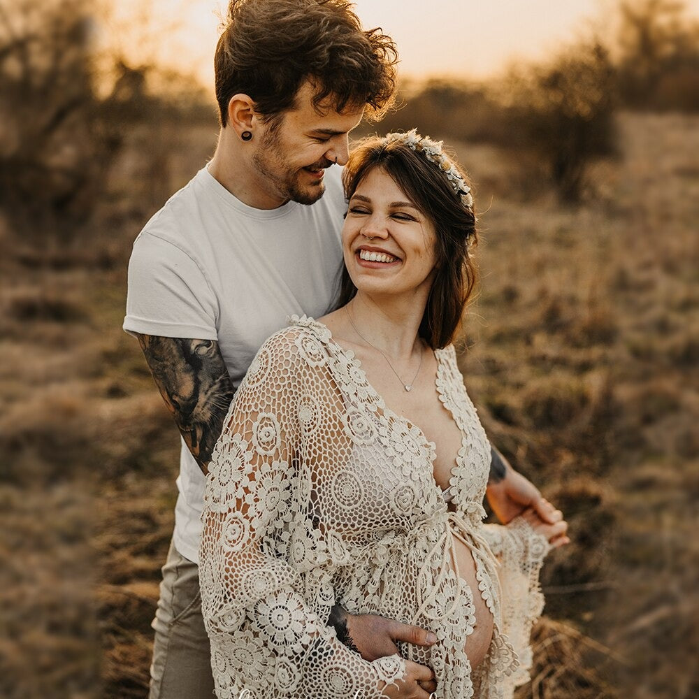 *Rental* Lace Robe Photography Gown